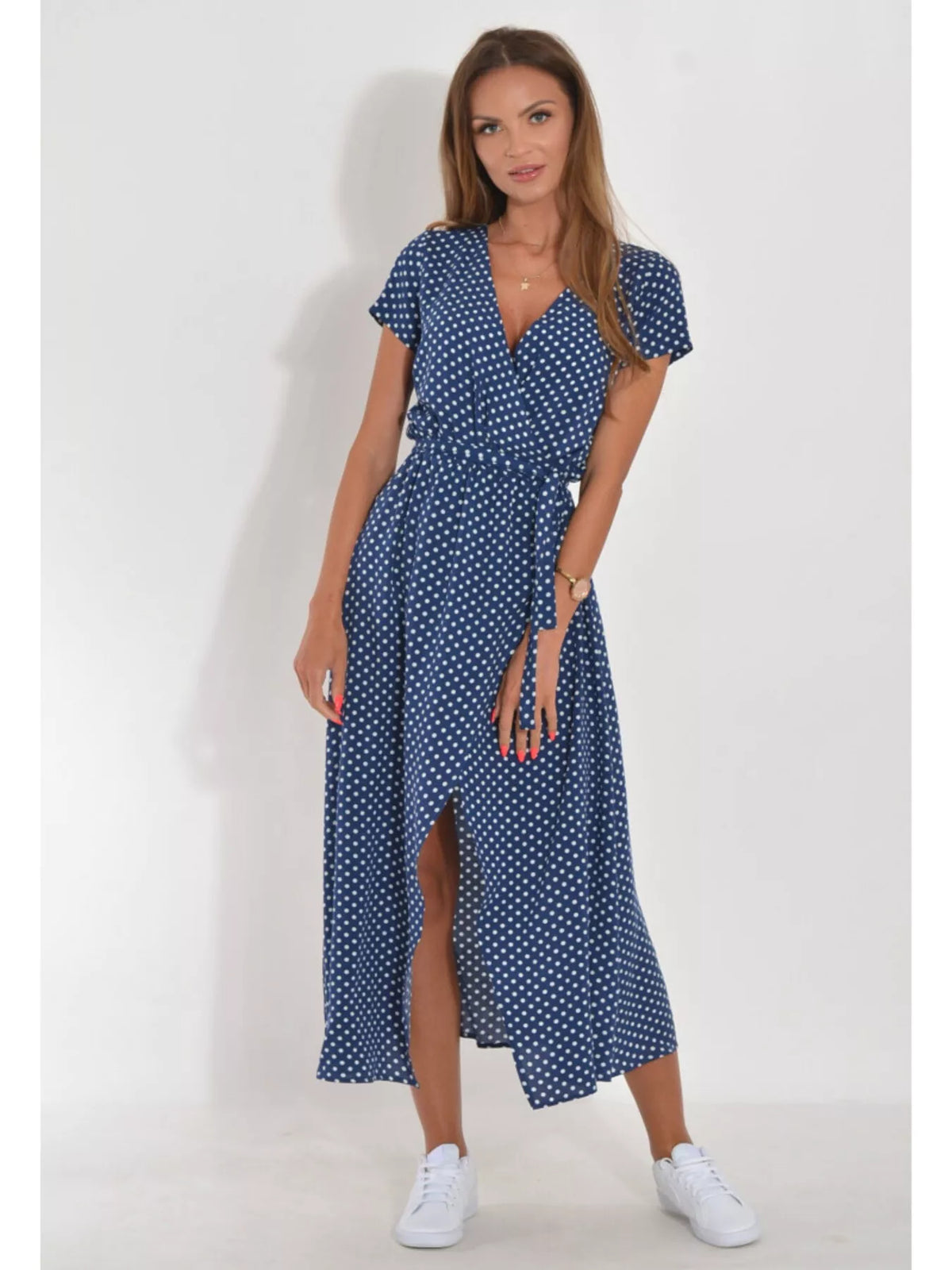 Surplice midi dress