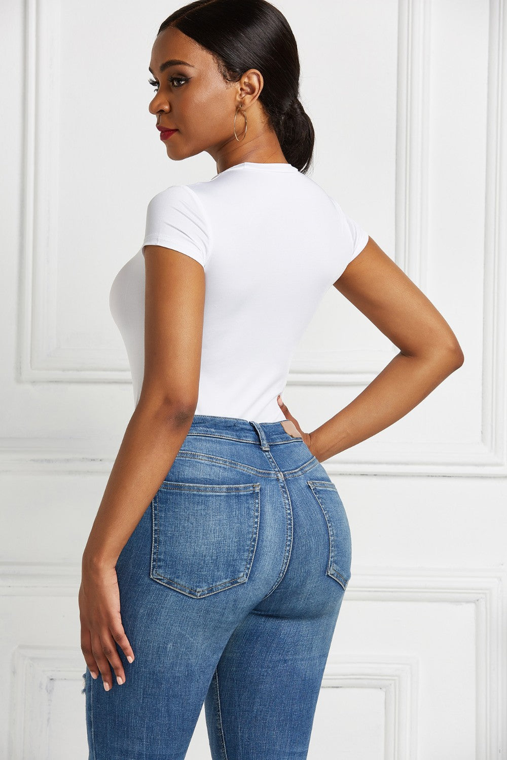 Short-sleeve crew bodysuit