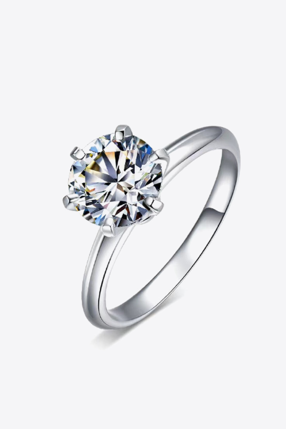 3 ct six-prong moissanite ring
