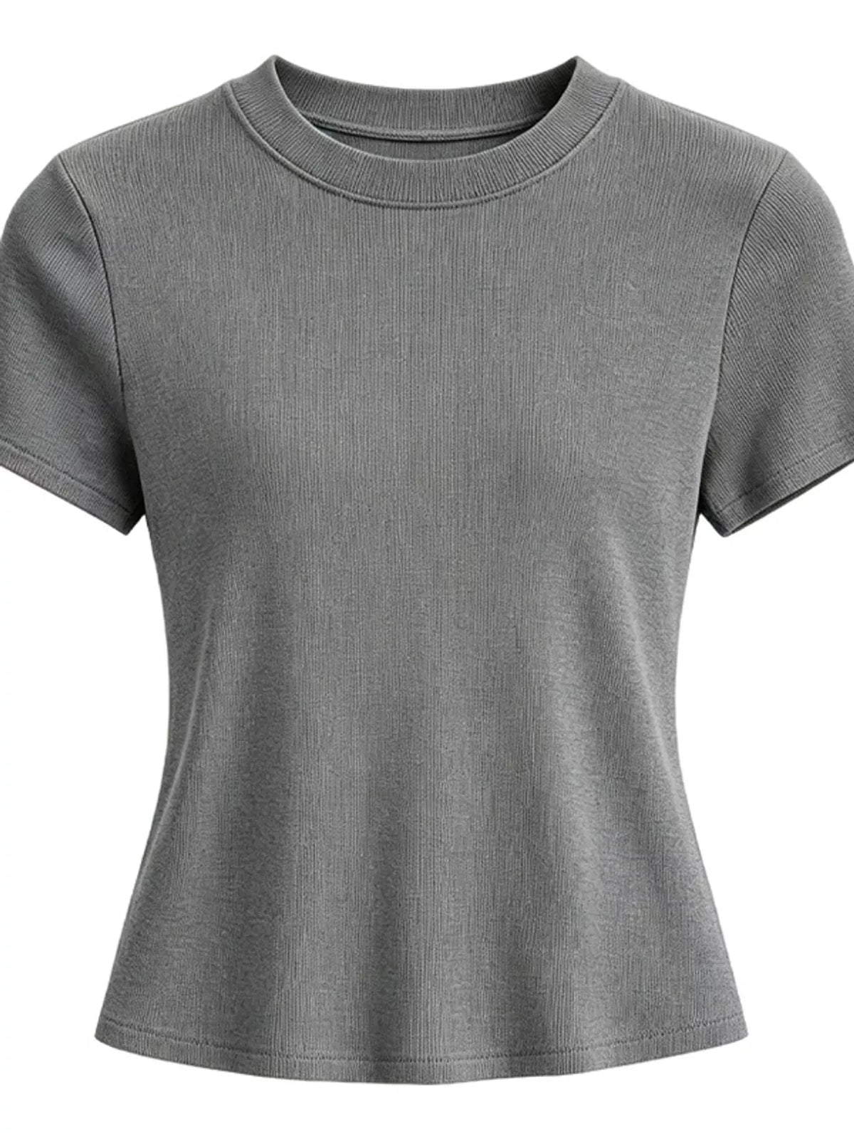 Slim-fit crew neck basic T-shirt, Dark Gray