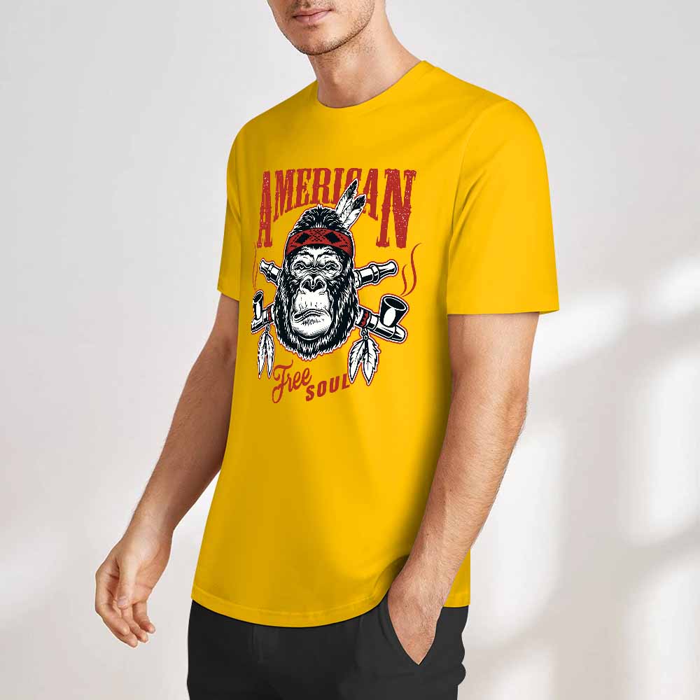 New 2025 Pure cotton short sleeved T-shirt Front print Multiple colors