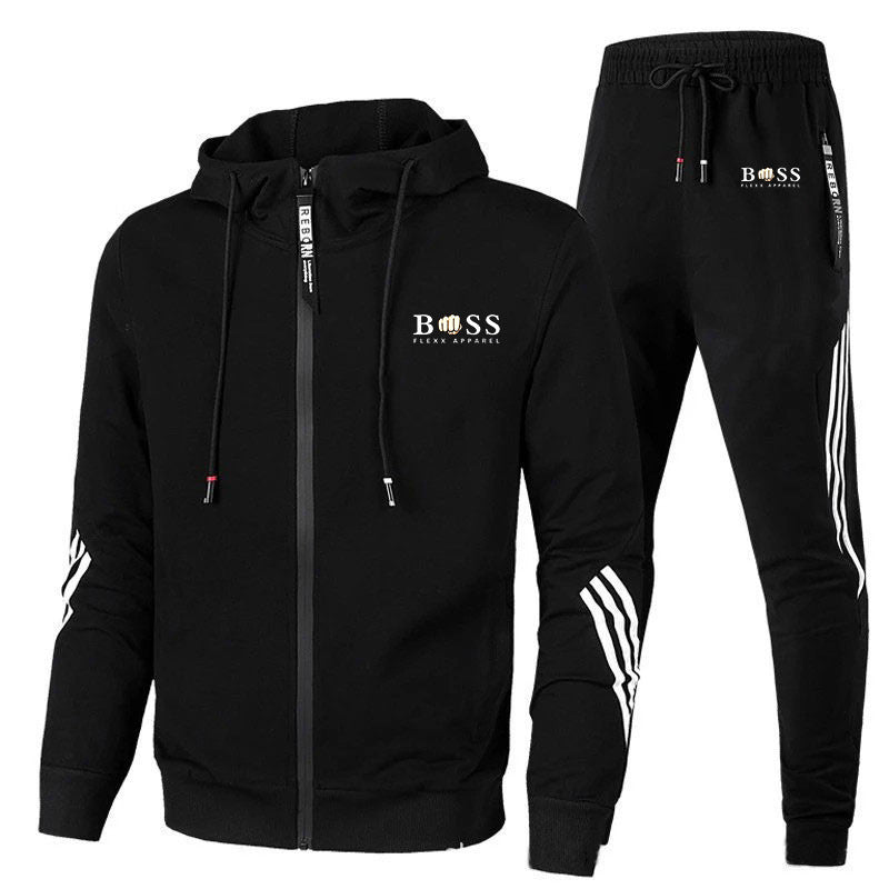 Ensemble deux pièces de sport pour homme avec sweat à capuche