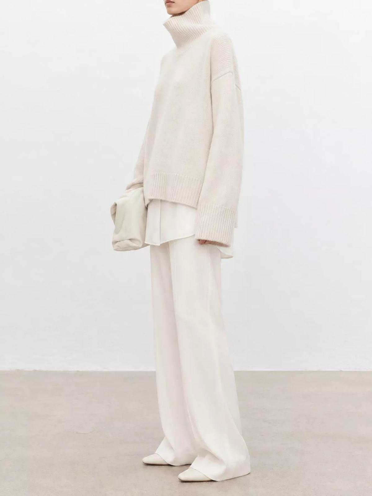 Oversized Turtleneck Wool Sweater