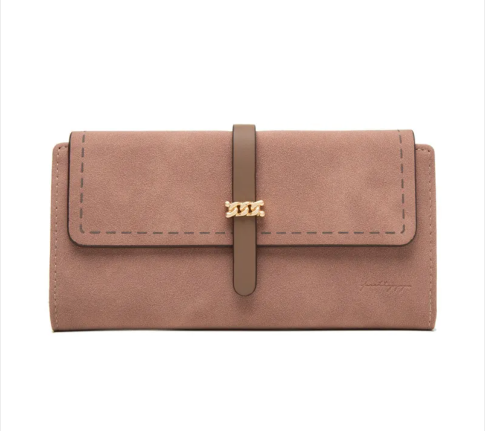 Stitched long wallet