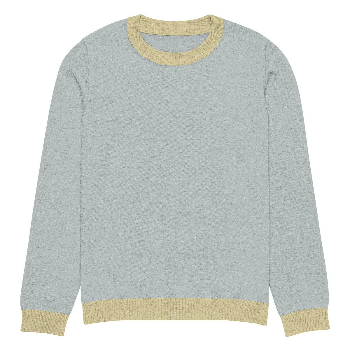 Grey textured crew knit