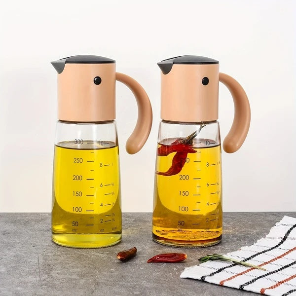 Oil & Vinegar Dispenser Condiment Dispensing Kitchen Cruet For Barbecue,Cooking, Baking,Roasting,Grill Nude 10oz Non-Drip Spout Oil Dispenser Set
