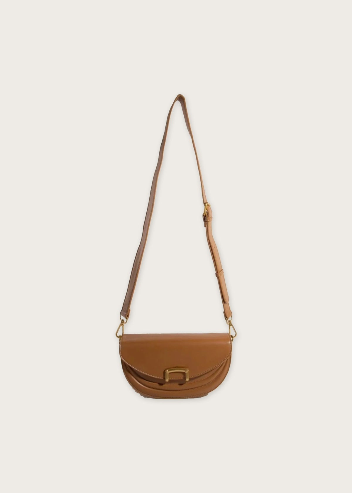 Crescent crossbody bag, Camel, front