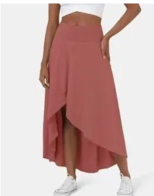 High-low jersey midi skirt