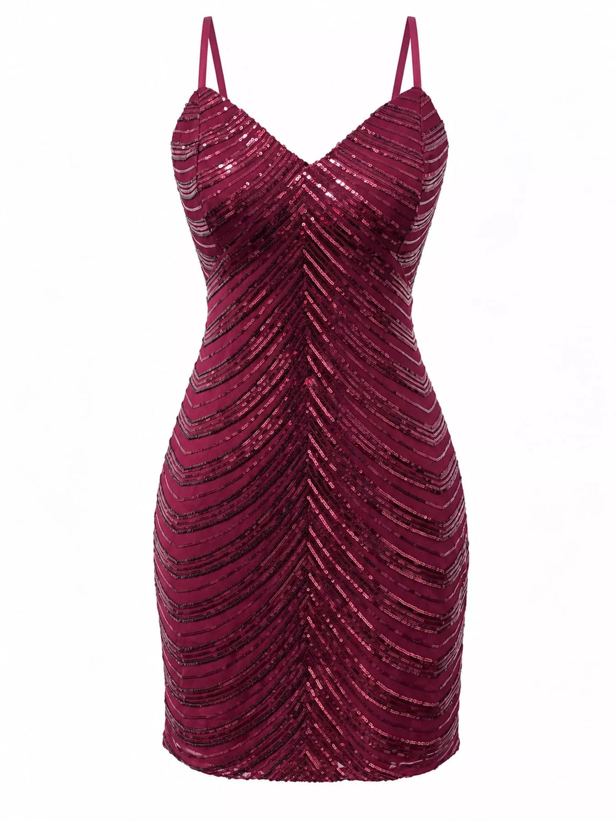 Sequin cami mini dress – burgundy
