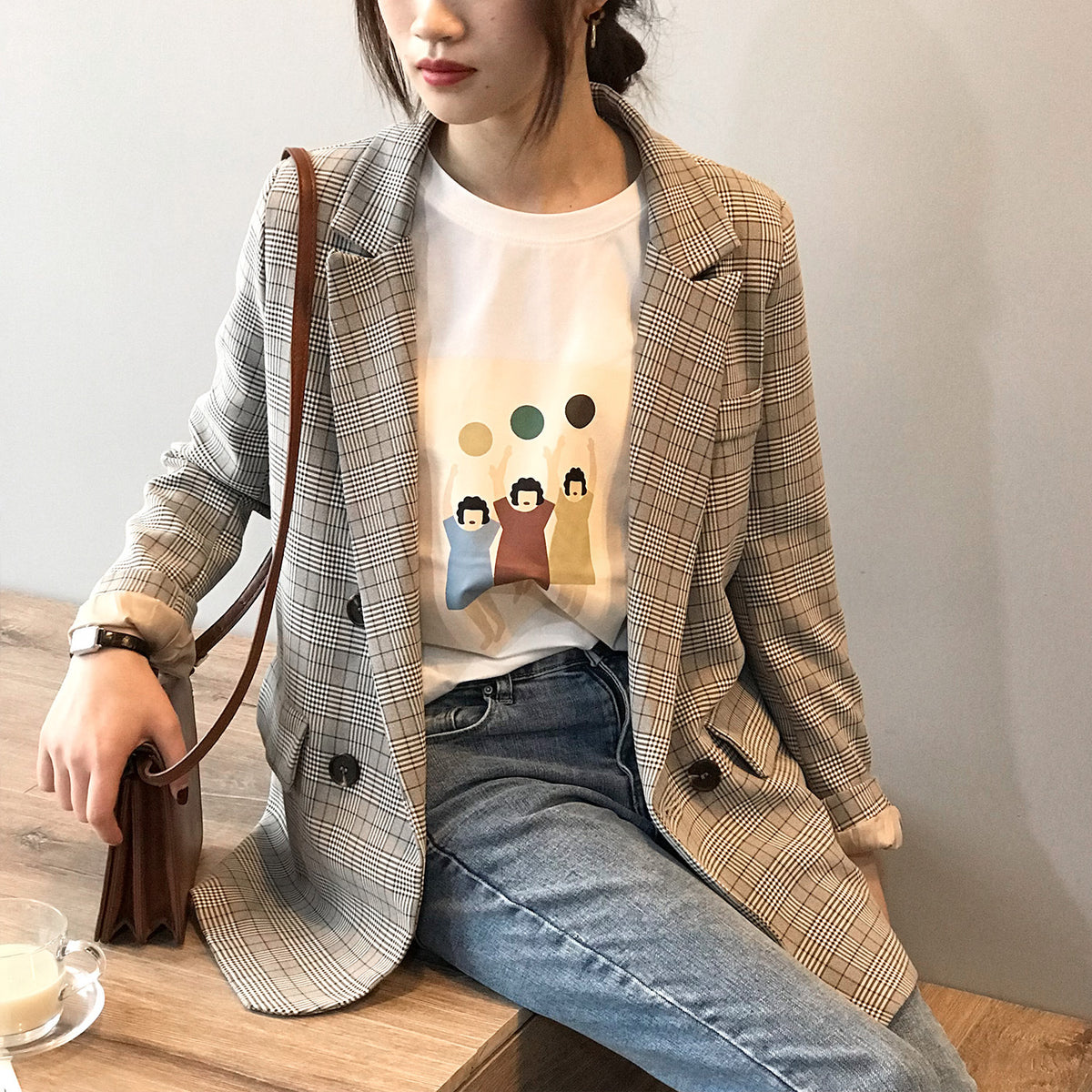 Plaid relaxed blazer