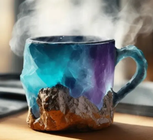 Crystal resin coffee cup