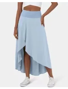 High-low jersey midi skirt