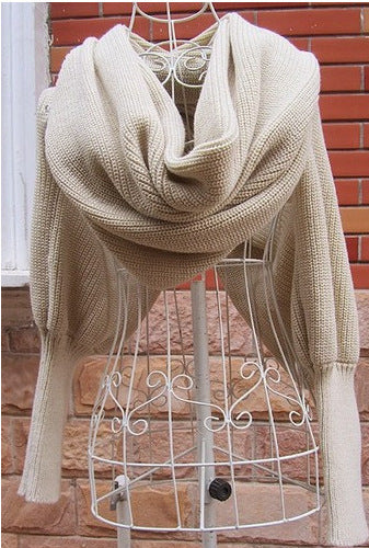 Rib-knit wrap scarf