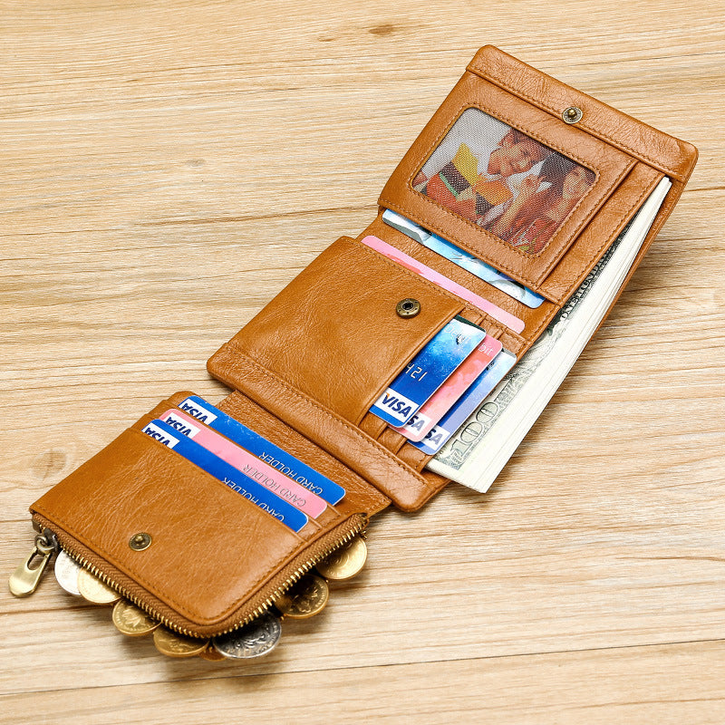 Leather trifold wallet