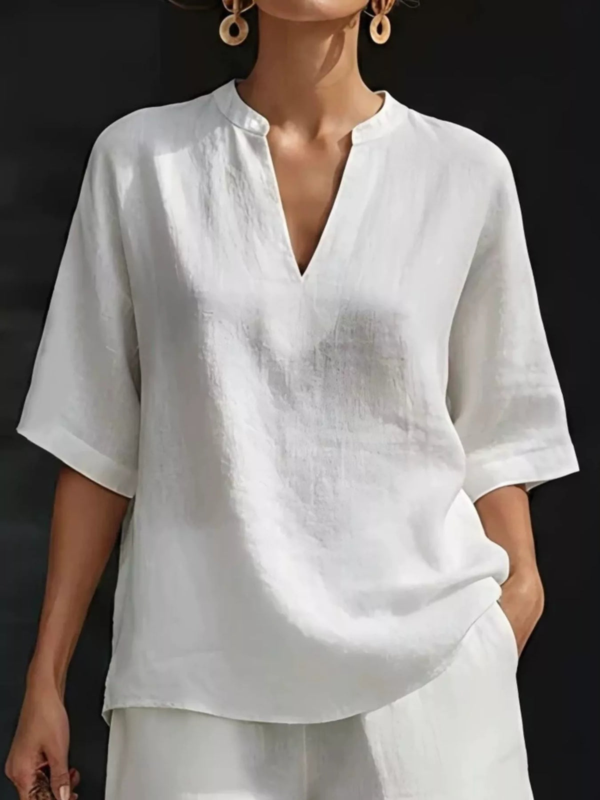 Notched top and shorts set