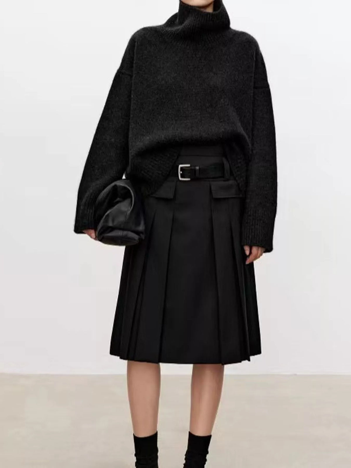 Oversized Turtleneck Wool Sweater
