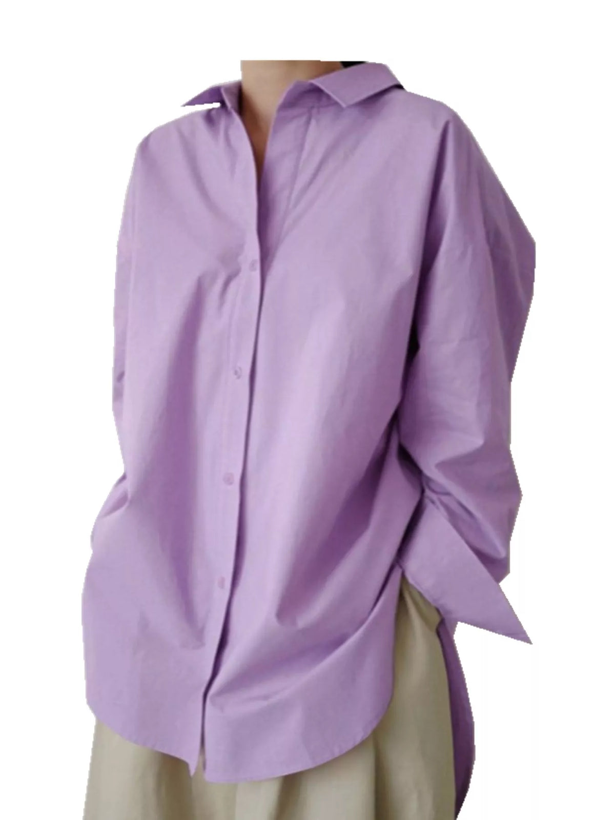 Oversized button-down shirt – purple
