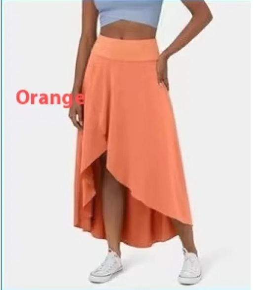 High-low jersey midi skirt
