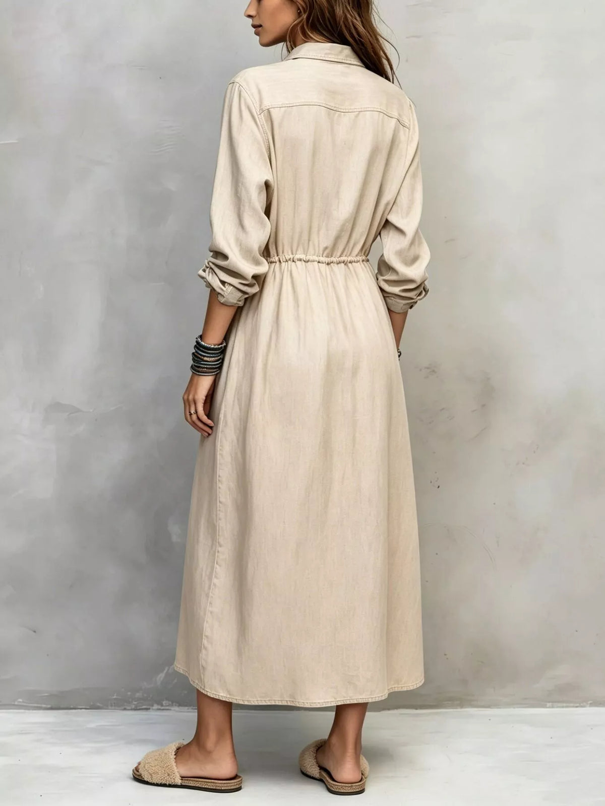 Long-sleeve shirt dress