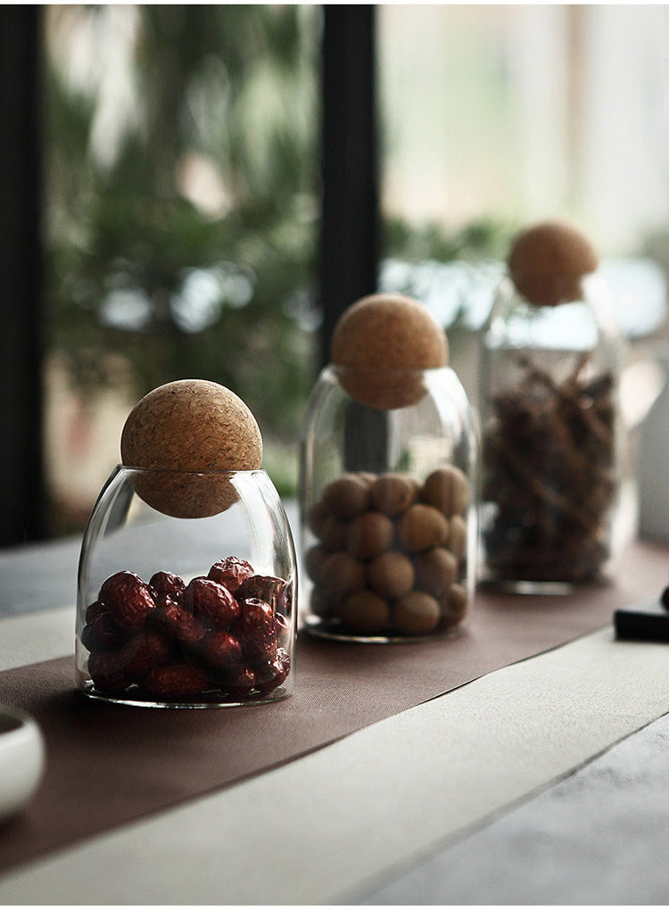 Cork-top glass jars