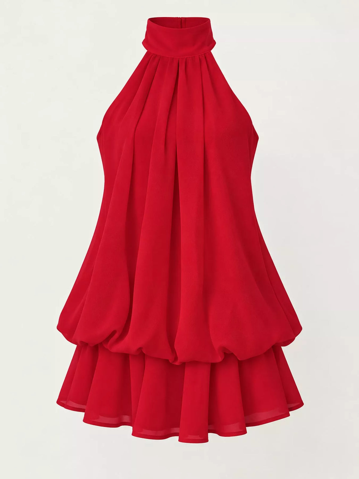 Ruched halter mini dress