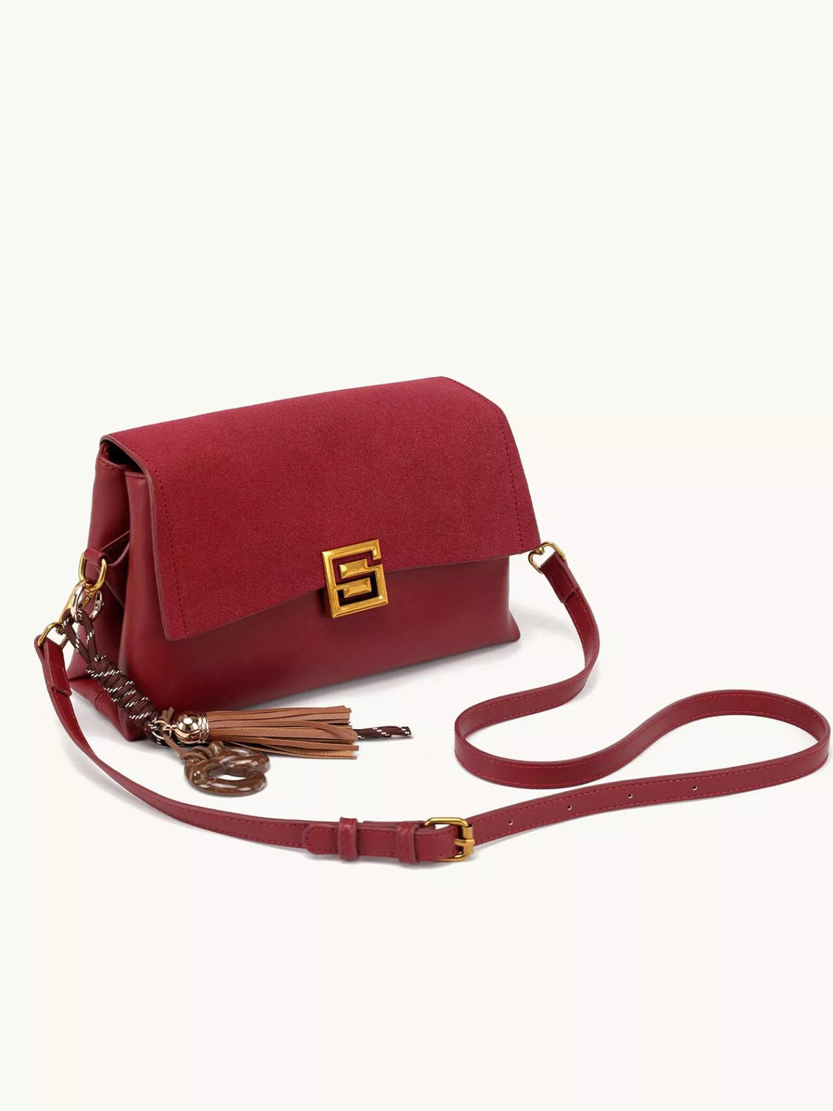 Gold-hardware crossbody bag