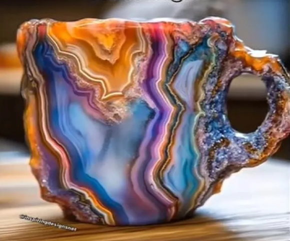 Crystal resin coffee cup