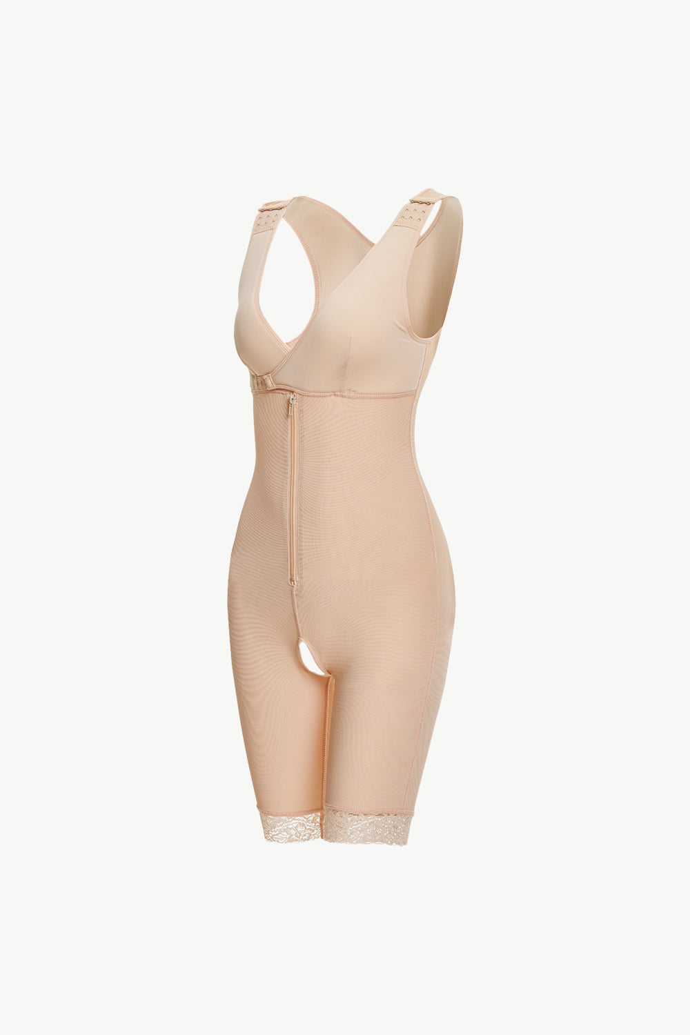 Zip-front lace shapewear