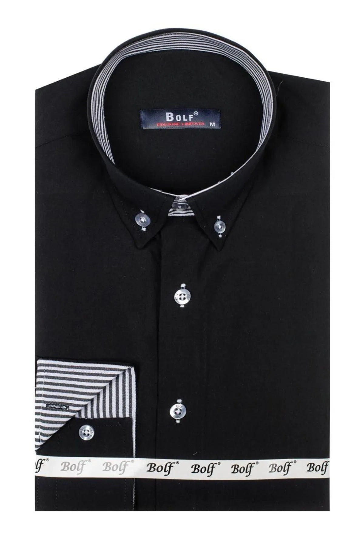 Button-down shirt with striped detail