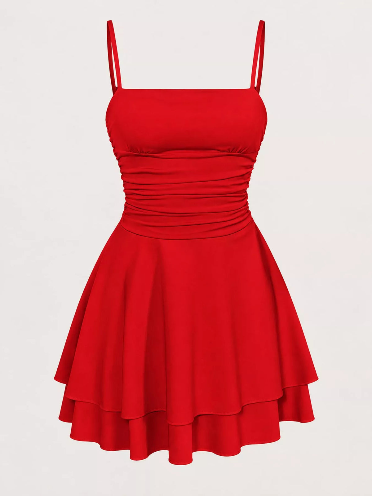 Ruched layered slip dress