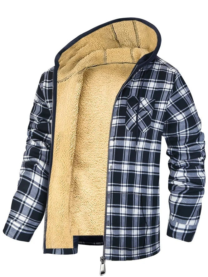 Thickened Cotton-padded Clothes Plaid Long Sleeve Loose