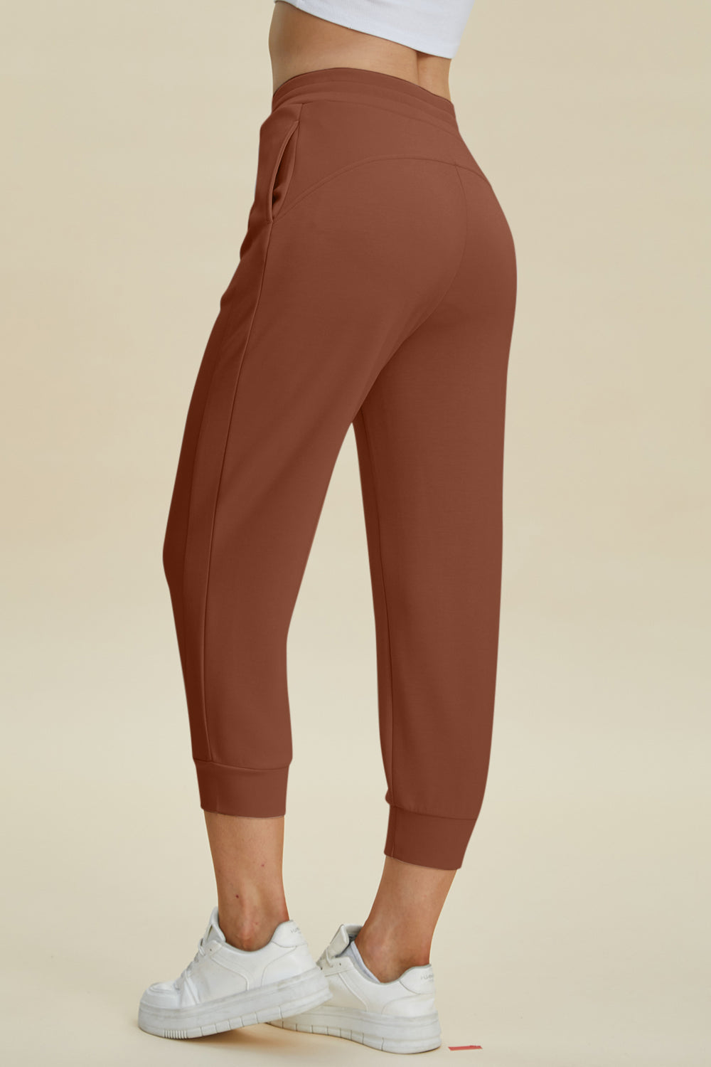 Air scuba drawstring high waist cropped pants