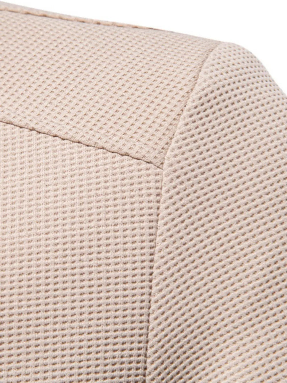 Waffle knit baseball collar zip up jacket