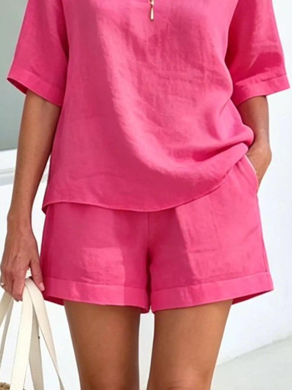 Half-sleeve top and shorts set