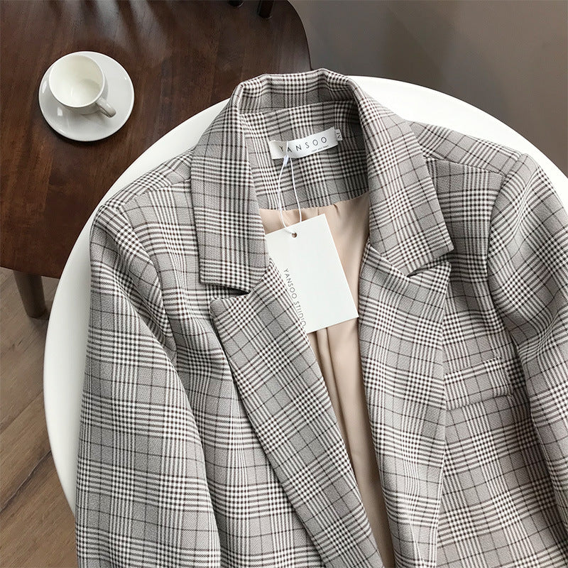 Plaid relaxed blazer