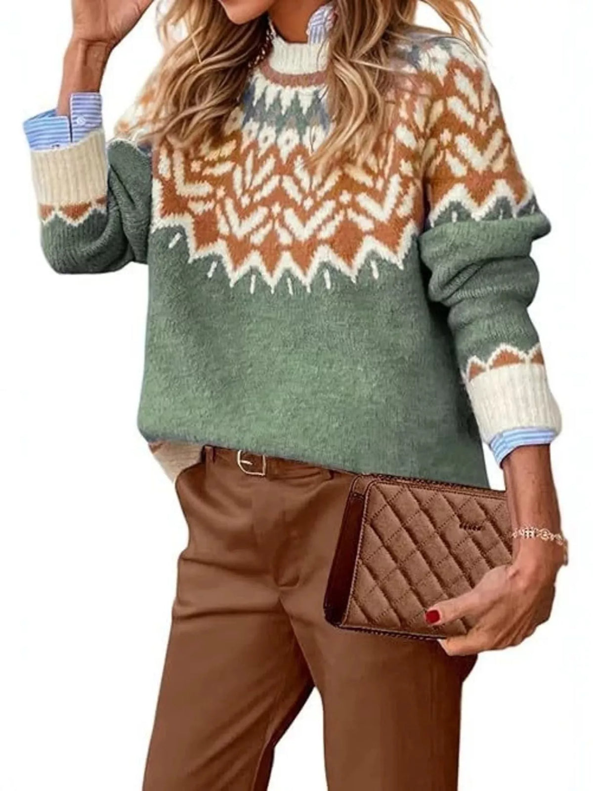 Fair Isle sweater – matcha green