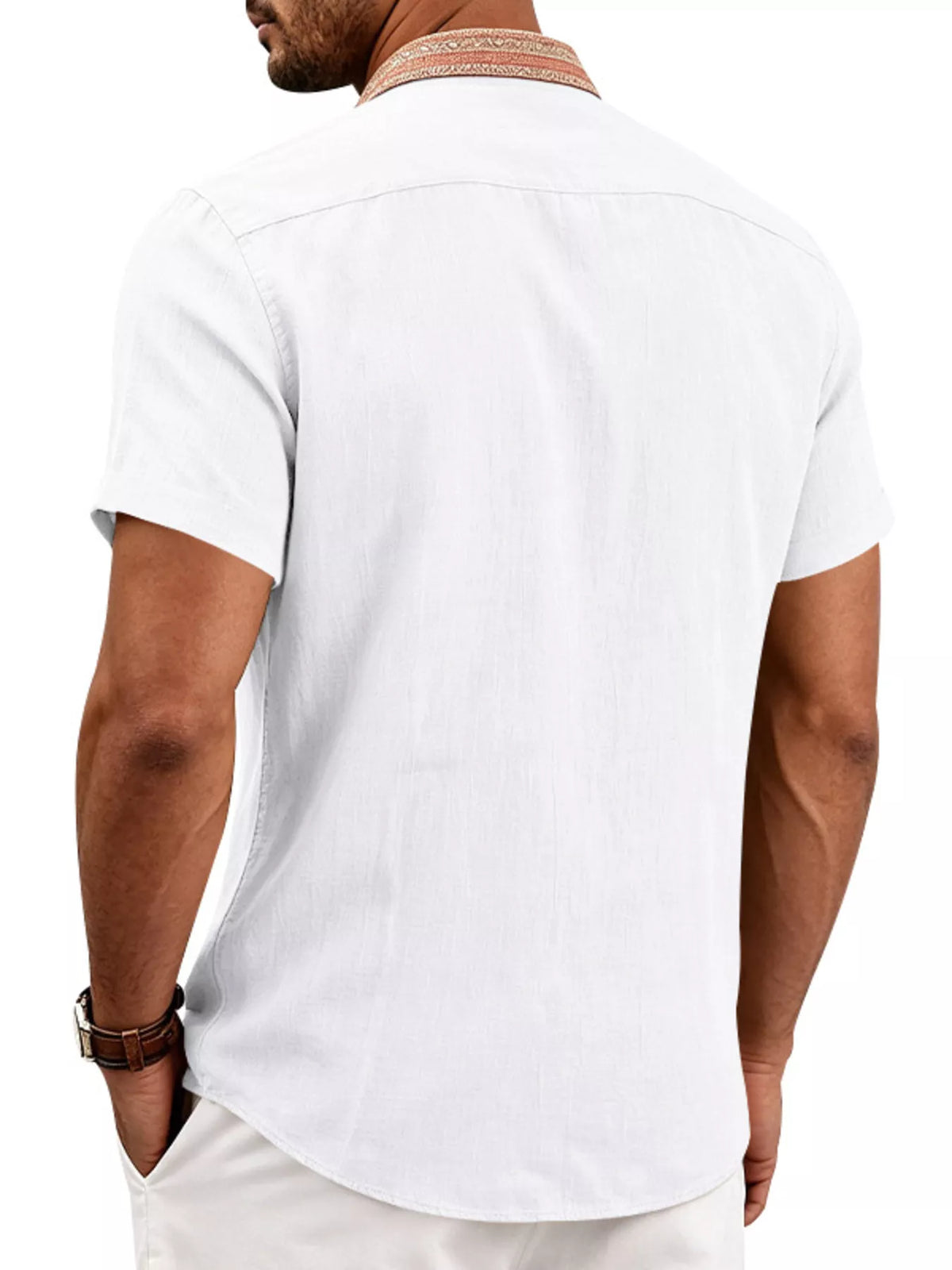 Short-sleeve linen shirt