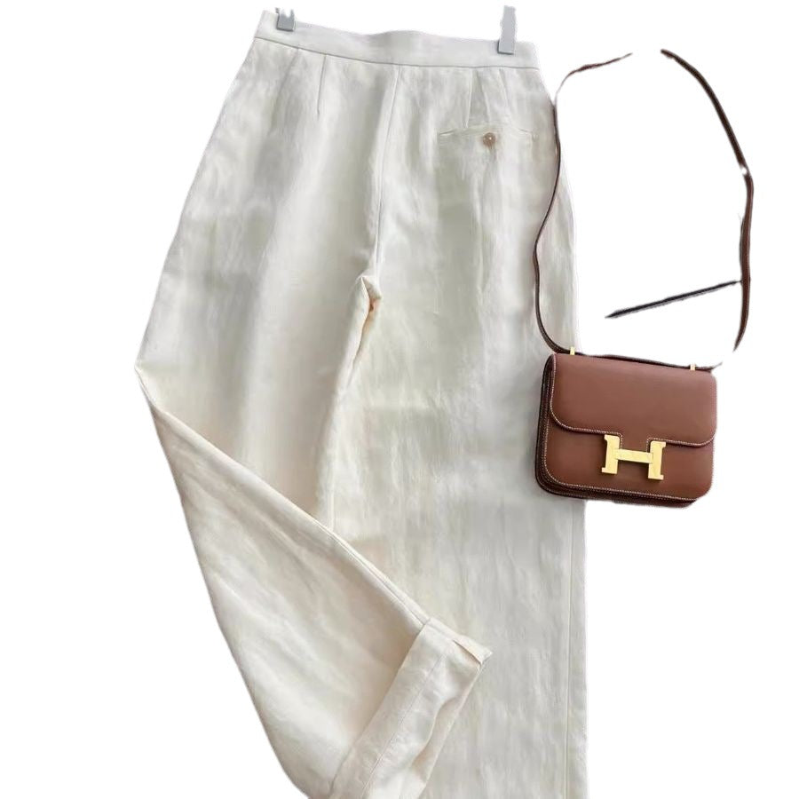Linen vest and wide-leg trouser set