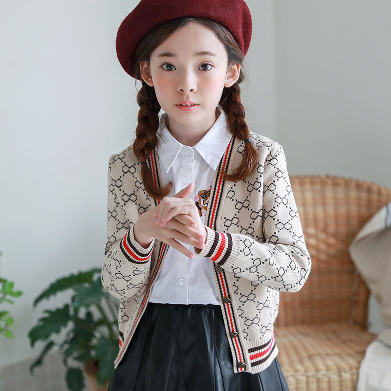 Girls' knit cardigan