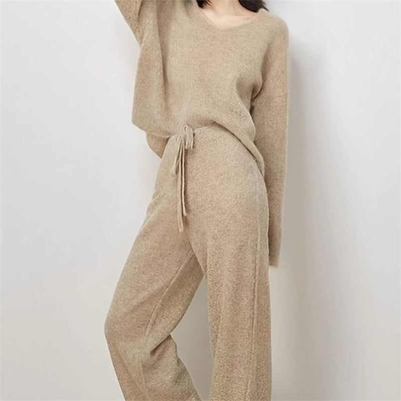 Oat knit two-piece set