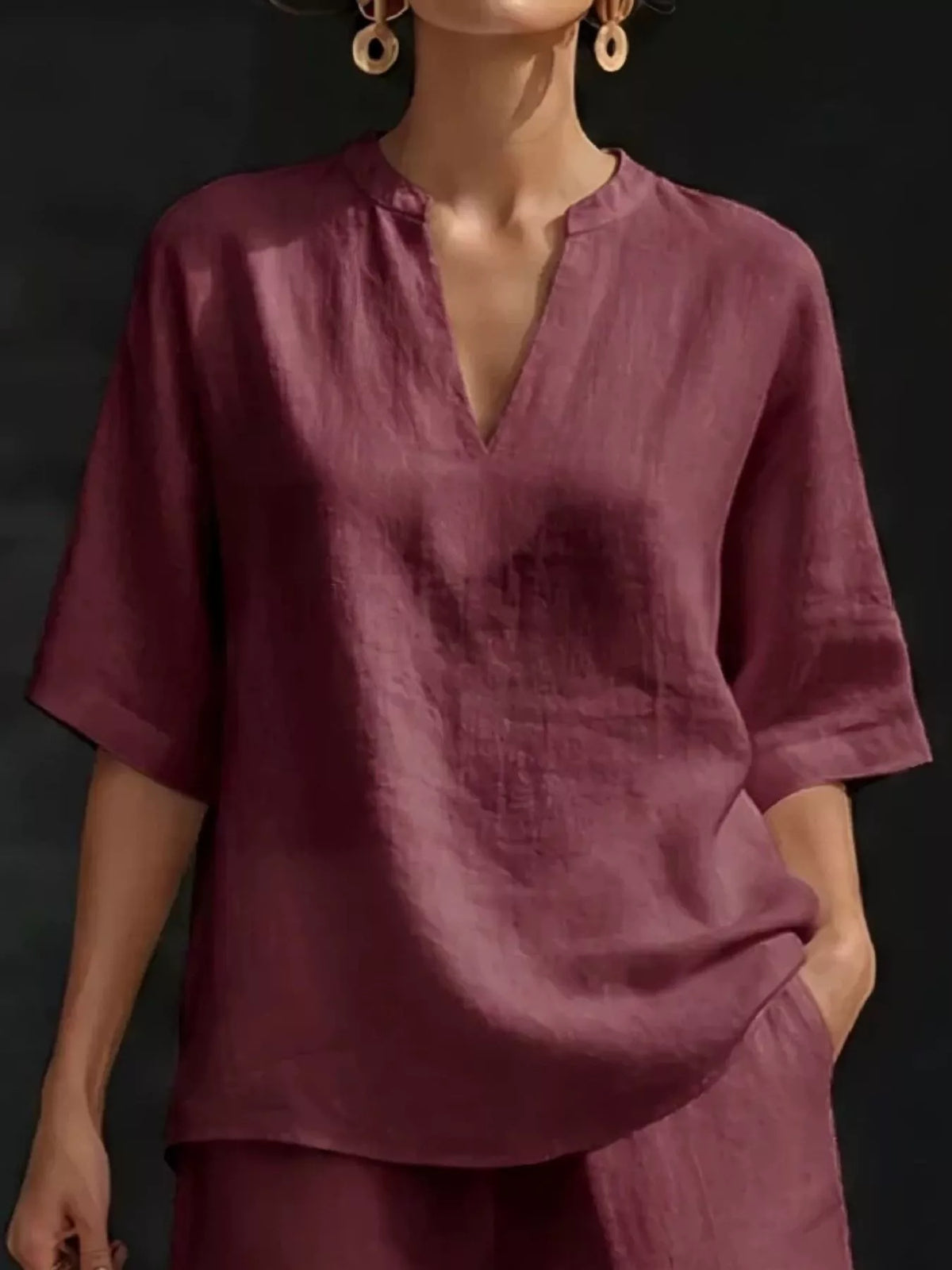 Notched top and shorts set