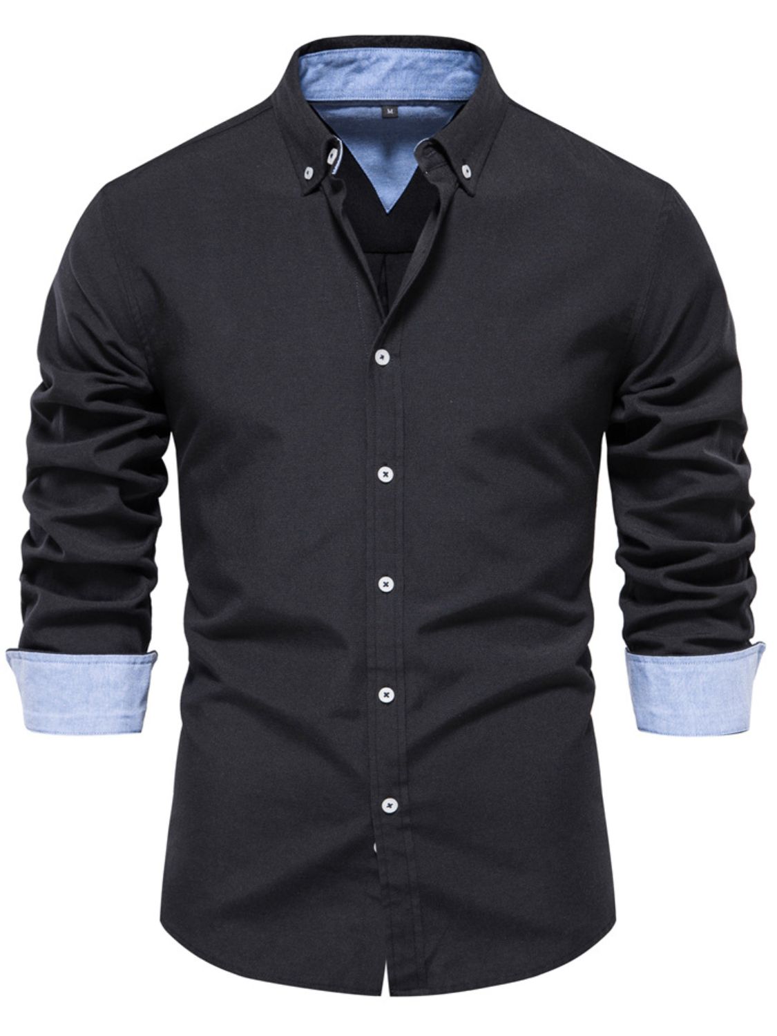 Button down collared neck shirt, Black