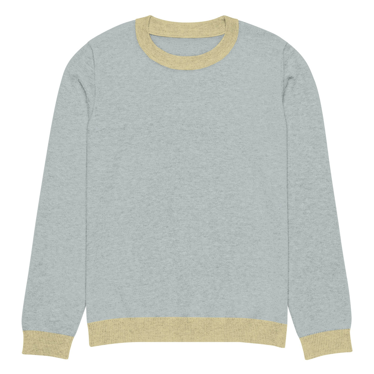 Grey textured crew knit