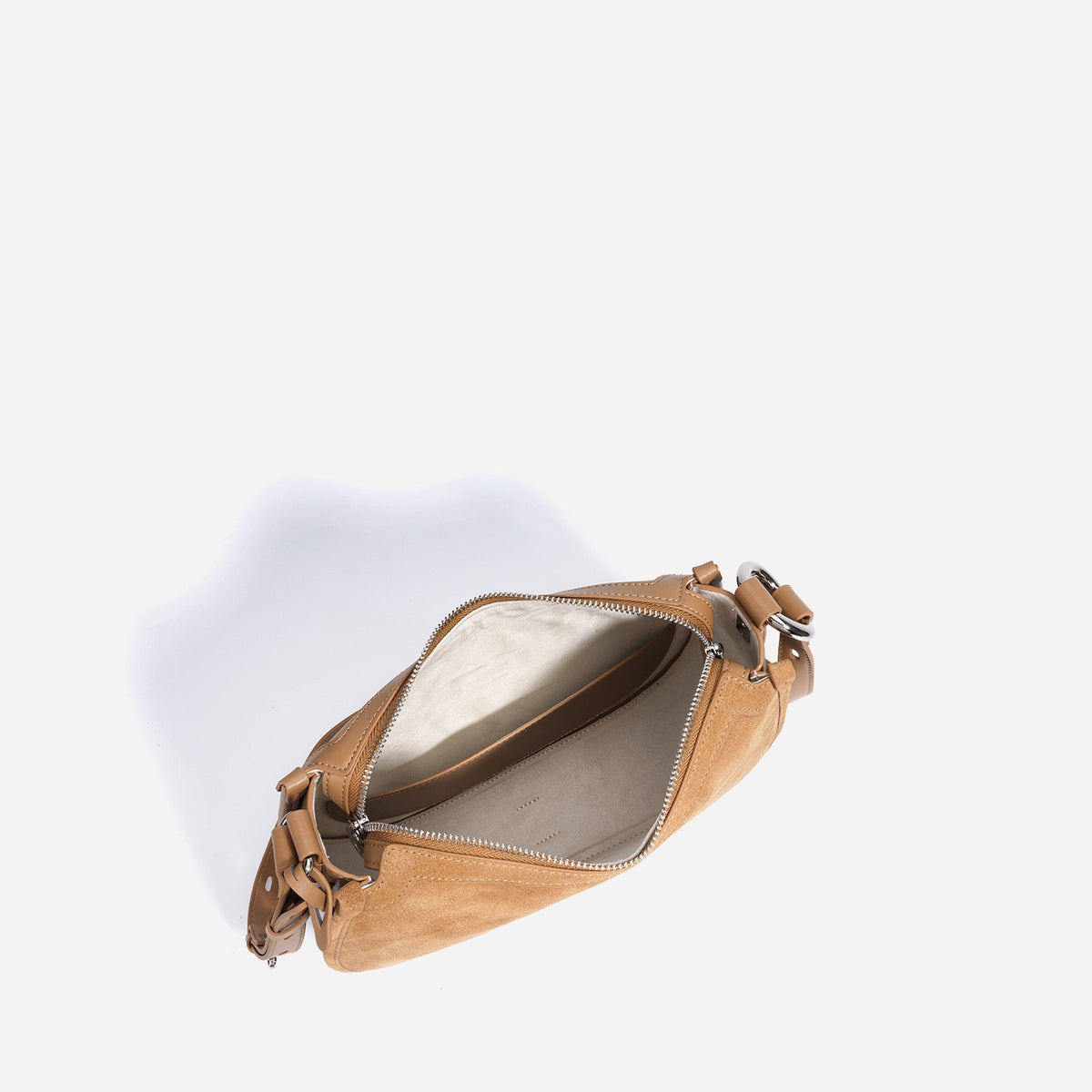 Matte leather crescent bag