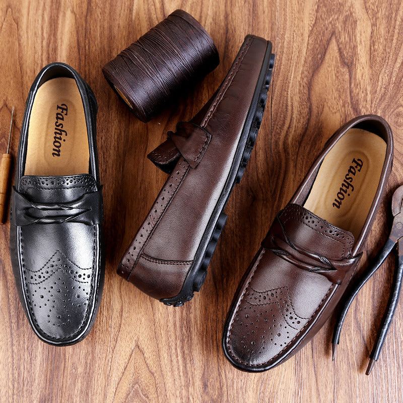Leather driving loafers