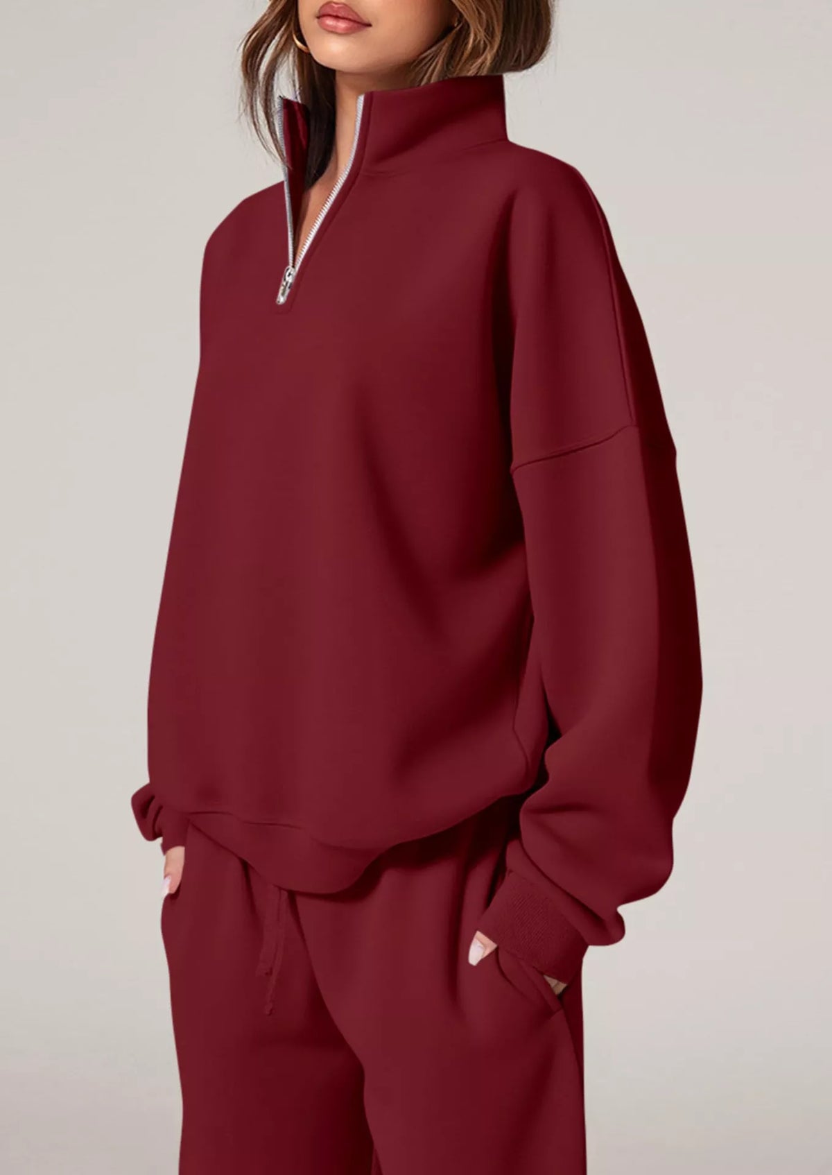 Half-zip sweatshirt set