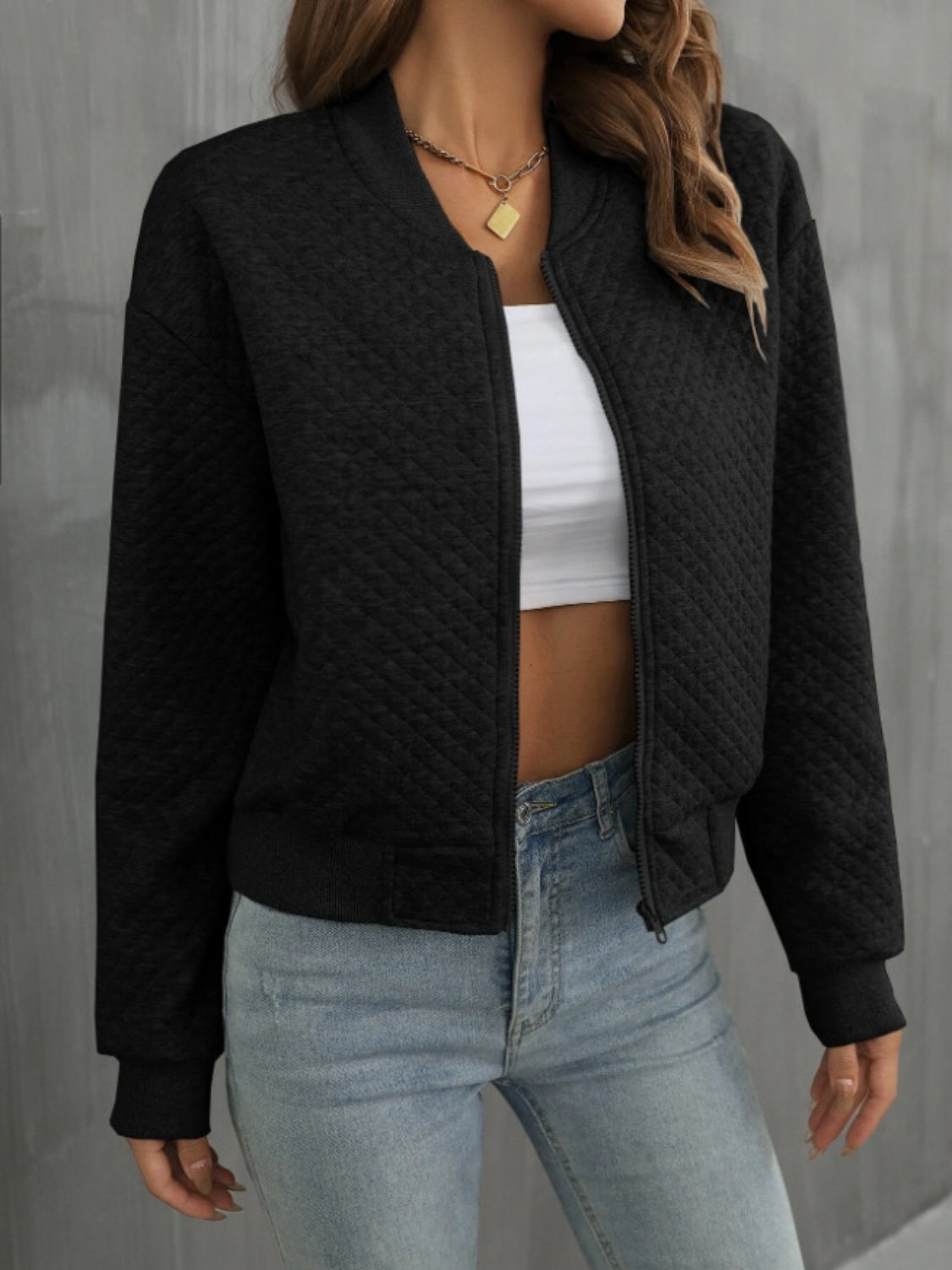 Zip up long sleeve jacket