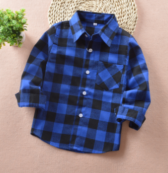 Boys' check flannel shirt