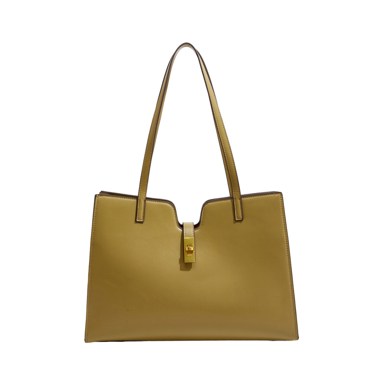 Clasp-front shoulder tote
