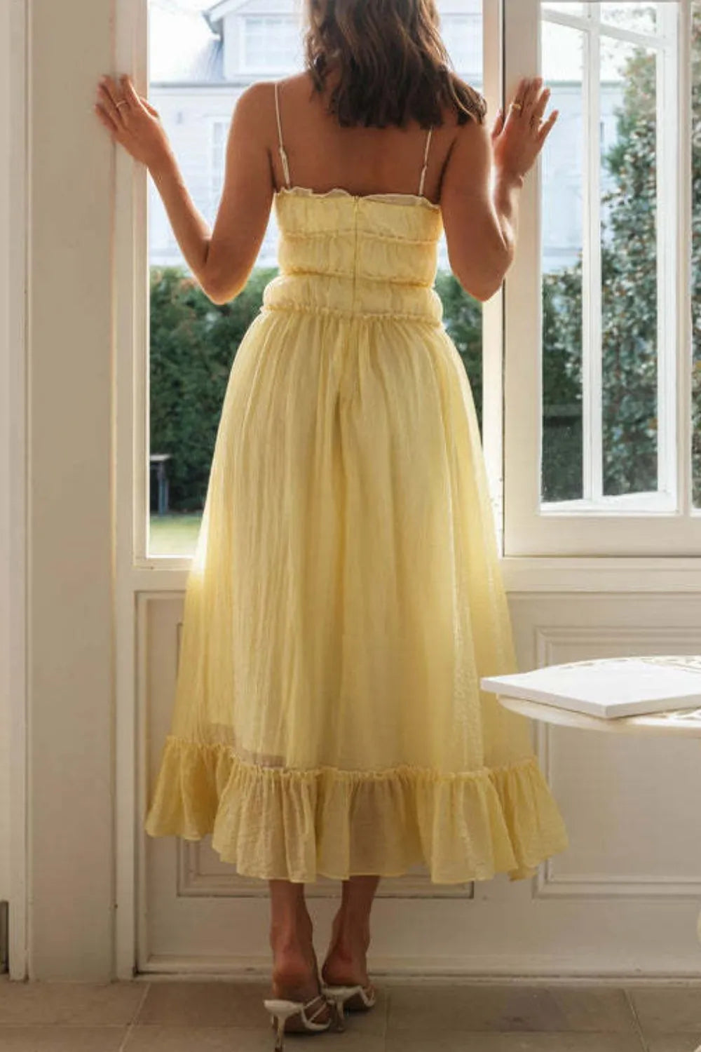 Tie-front midi cami dress